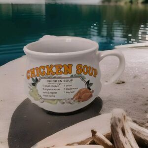 VINTAGE 1980 CHICKEN SOUP RECIPE BOWL CUP MUG DAT'L DO IT DDI